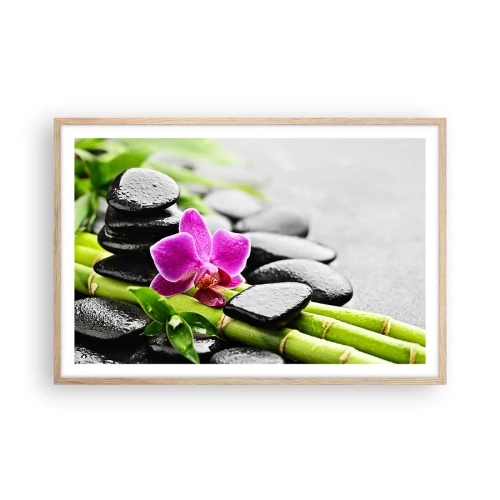 Affiche dans un chêne clair - Poster - Dans un équilibre de calme - 91x61 cm