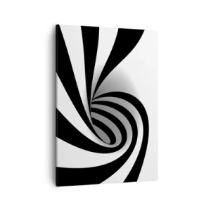 Impression sur toile - Image sur toile - Vortex optique abstrait en noir et blanc - 50x70cm - Et pourtant ça tourne - Décoration murale moderne pour le salon et la chambre ARTTOR