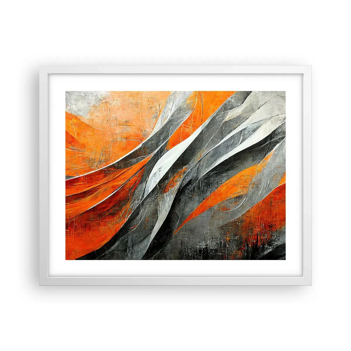 Affiche dans un cadre blanc - Poster - Chaleur et froid - 50x40 cm