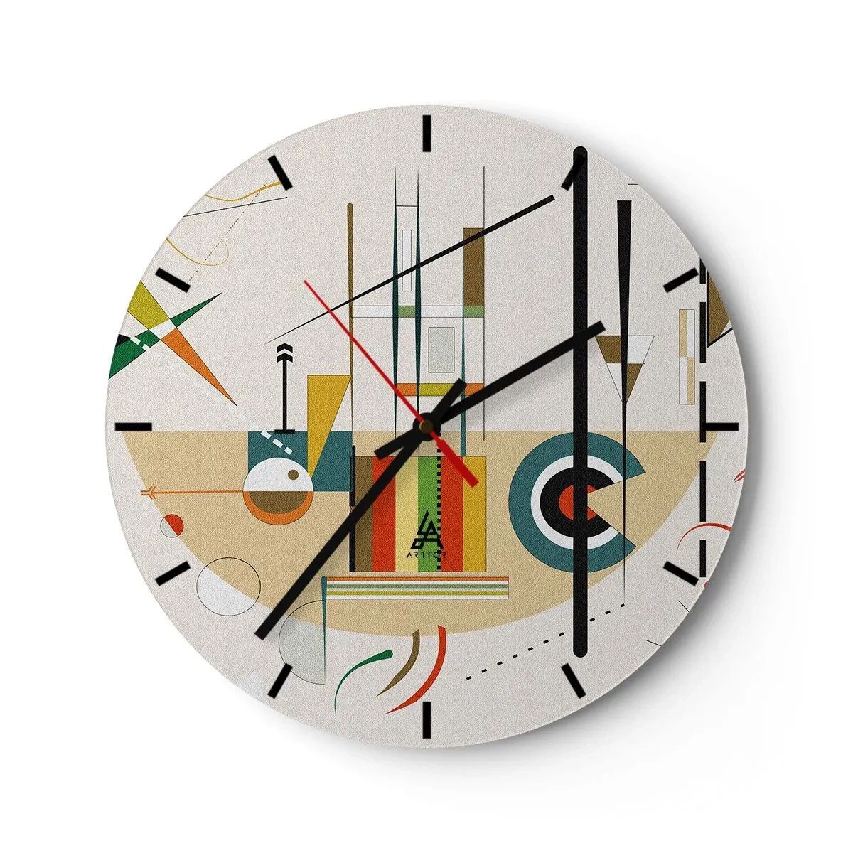 Horloge murale - Pendule murale - Composition géométrique dans un style abstrait - 30x30cm - Et le monde s’amuse - Décoration murale moderne pour le salon, la cuisine et la chambre ARTTOR