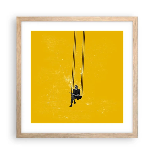 Affiche dans un chêne clair - Poster - Un jour comme tous les jours - 40x40 cm