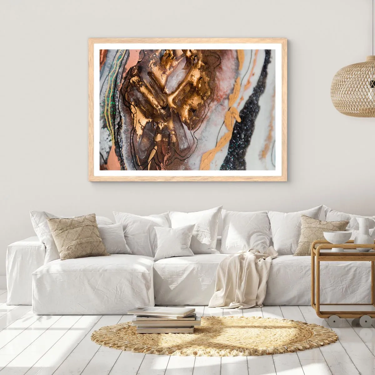 Affiche dans un chêne clair - Poster - Élément de la terre - 40x30 cm