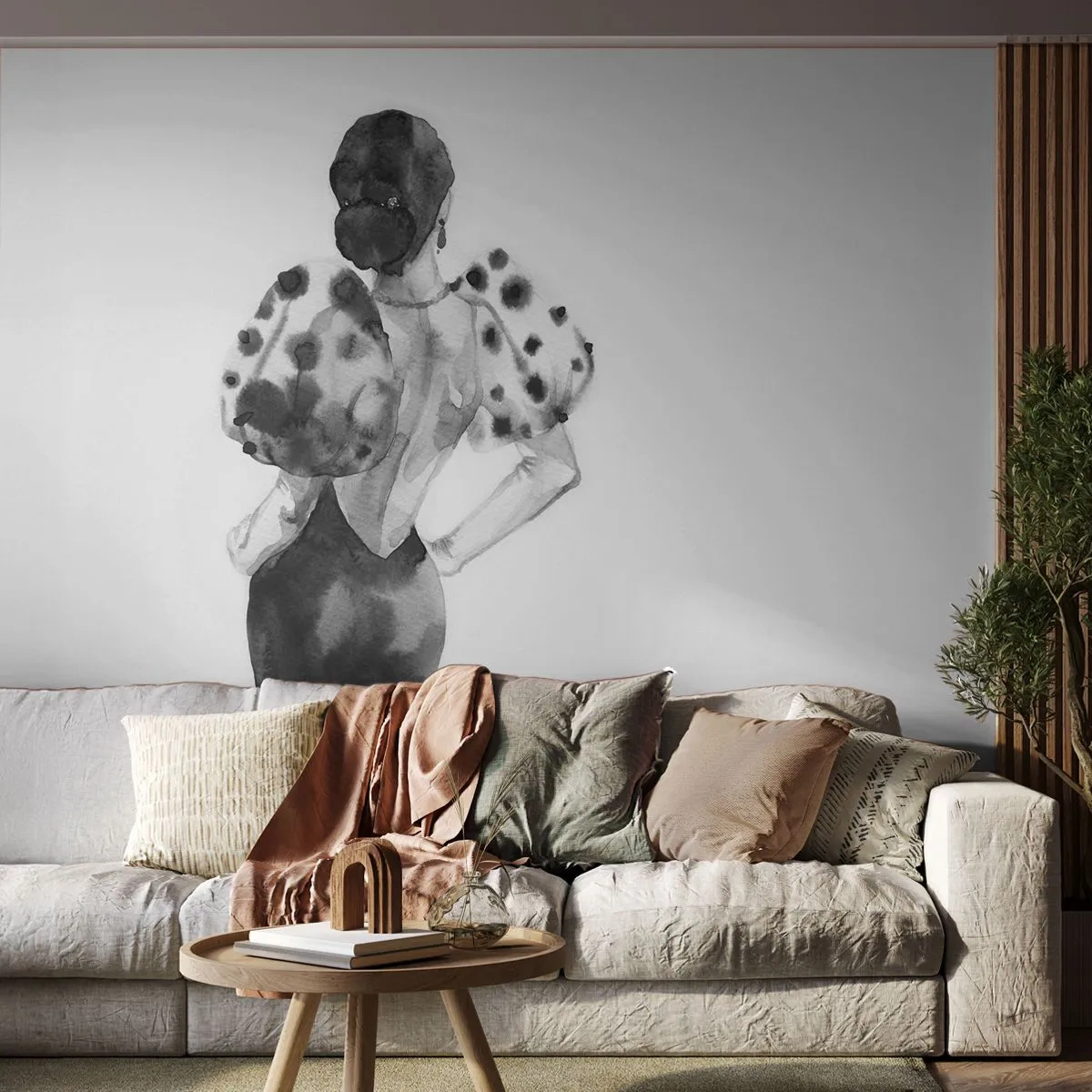 Papier Peint Autocollant Deluxe Sticker - Elle est passée juste à côté - Femme, Mode, Modèle - 250x175 cm