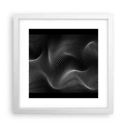 Affiche dans un cadre blanc - Poster - Danse de lumière dans l'espace - 30x30 cm