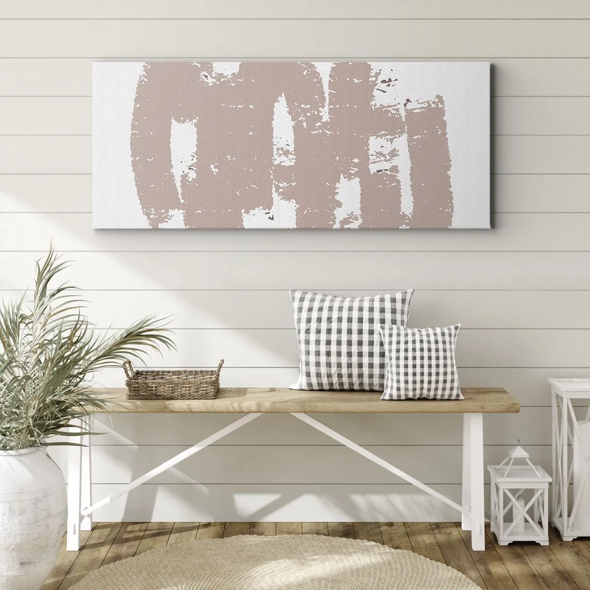 Impression sur toile - Image sur toile - Abstraction en rose tendre - 90x30 cm