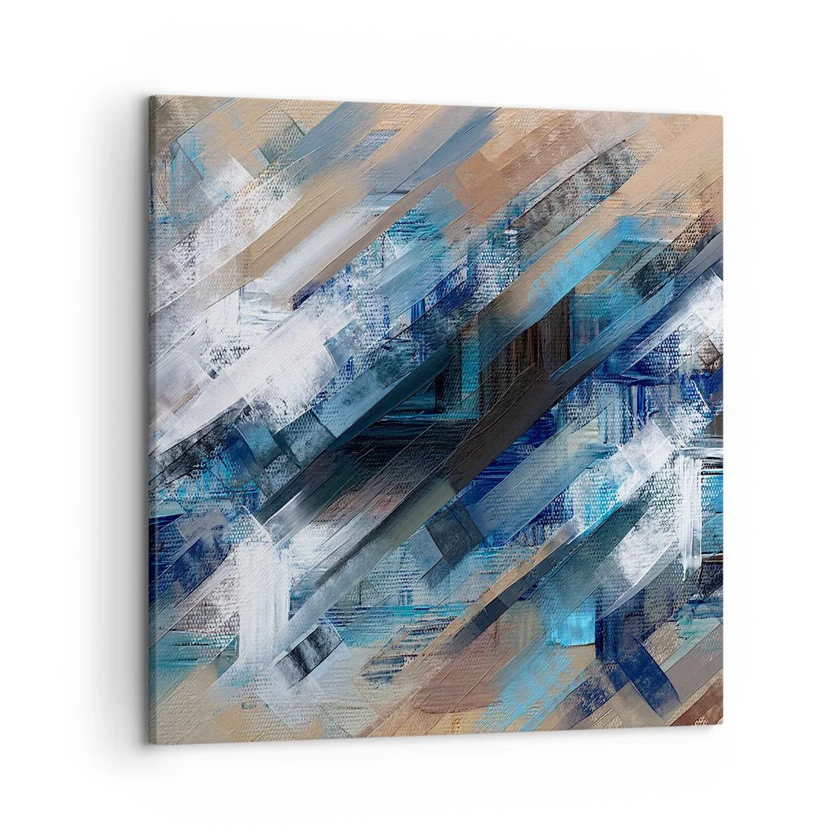 Impression sur toile - Image sur toile - Diagonale de bleus - 50x50 cm