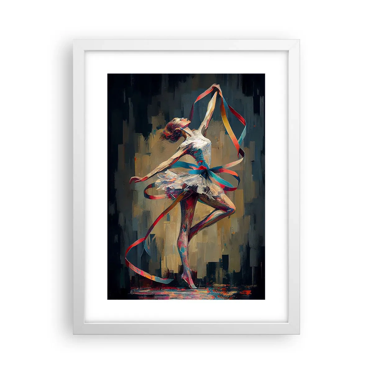 Affiche dans un cadre blanc - Poster - Danse du ruban - 30x40 cm