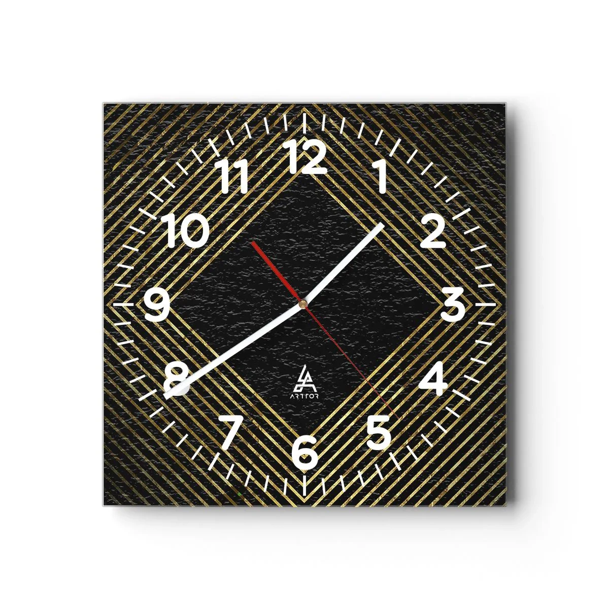 Horloge murale - Pendule murale - Géométrie dans un style glamour - 30x30 cm