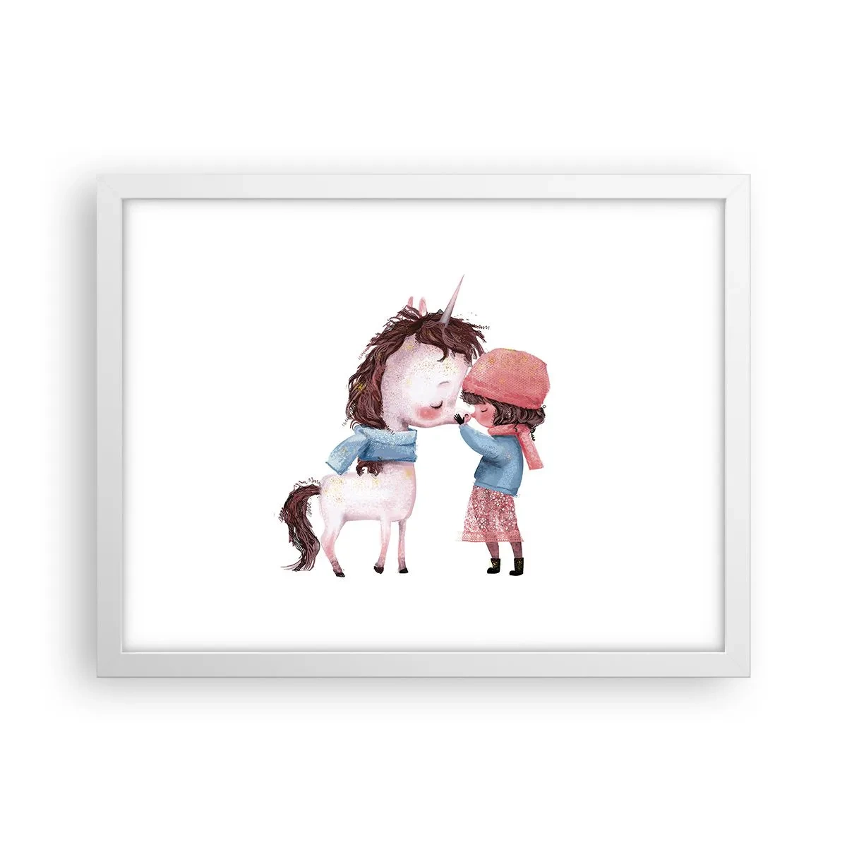 Affiche dans un cadre blanc - Poster - Histoire d'hiver - 40x30 cm