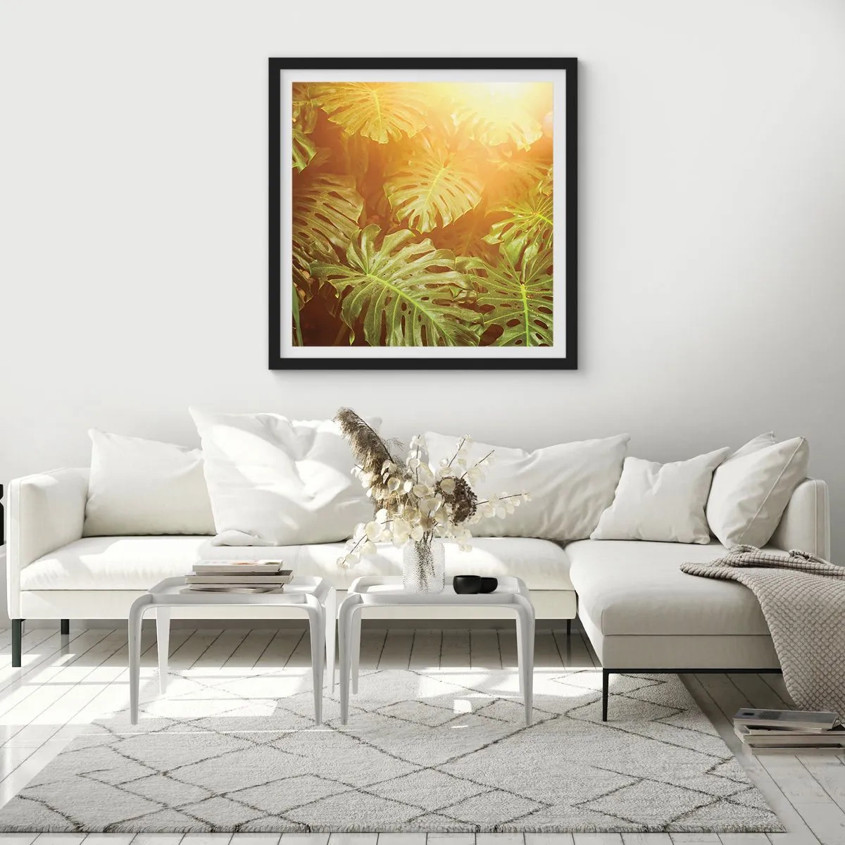 Affiche dans un cadre noir - Poster - Se fondre dans la verdure - 60x60 cm