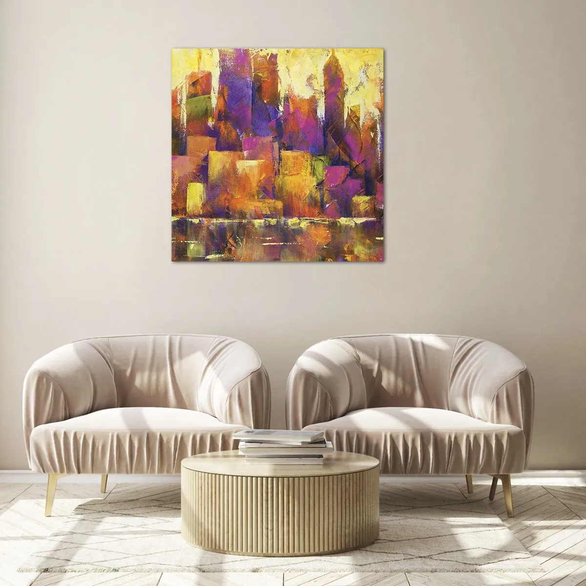 Impression sur verre - Image sur verre - Composition métropolitaine - 70x70 cm