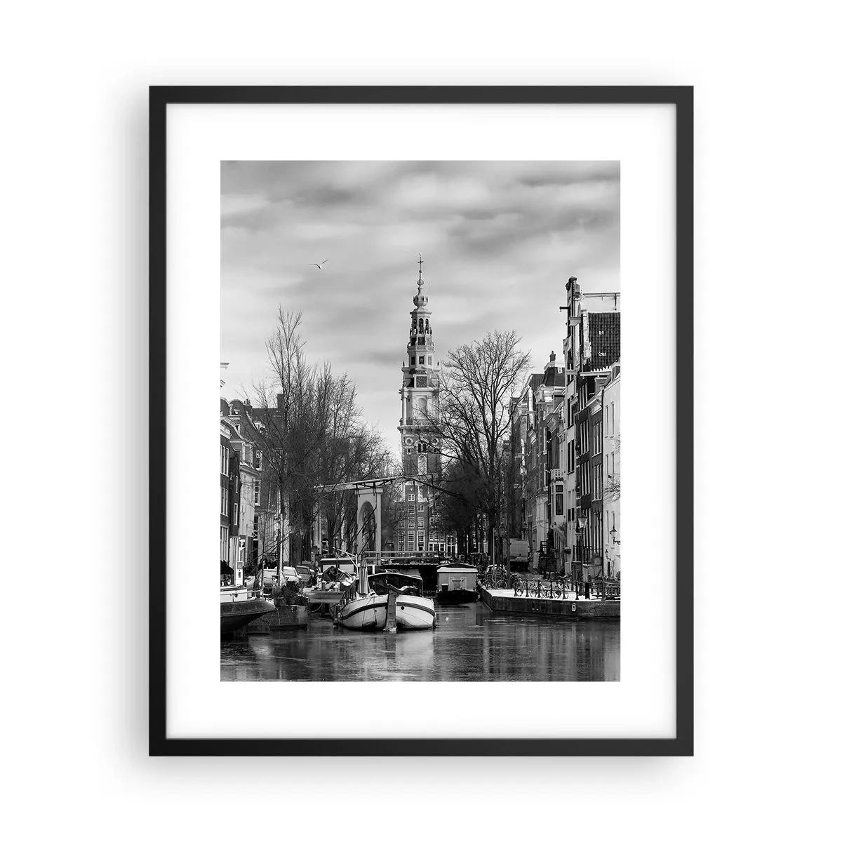 Affiche dans un cadre noir - Poster - Climat d'Amsterdam - 40x50 cm