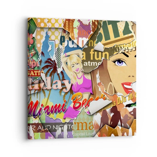 Impression sur toile - Image sur toile - Souvenirs de vacances - 30x30 cm