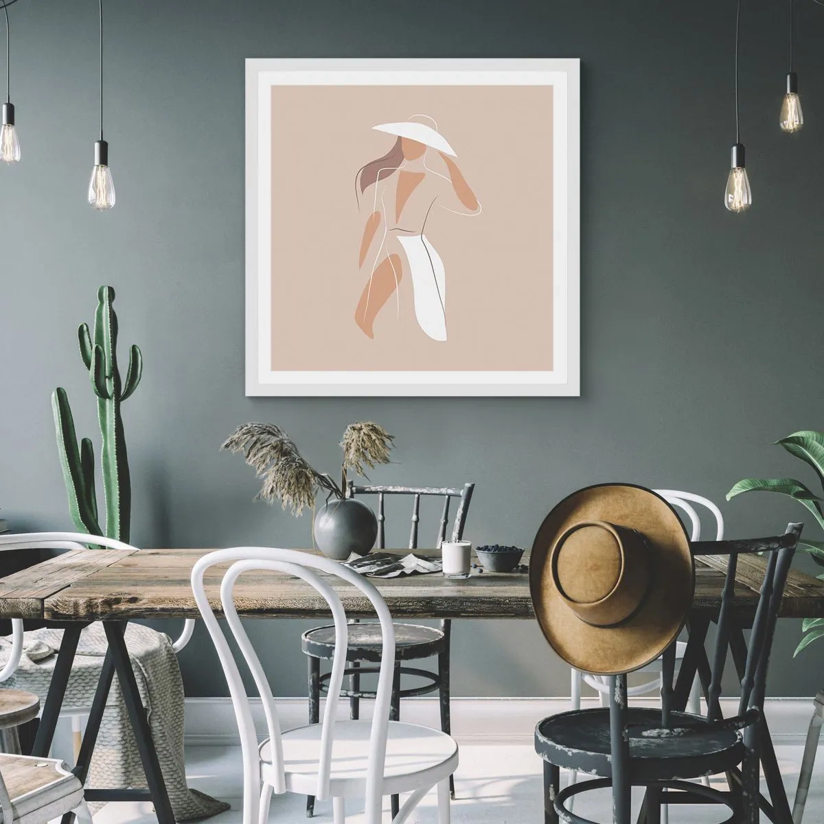 Affiche dans un cadre blanc - Poster - Lea mode est un jeu - 60x60 cm