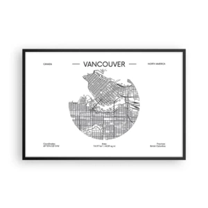 Affiche dans un cadre noir - Poster - Anatomie de Vancouver - 91x61 cm