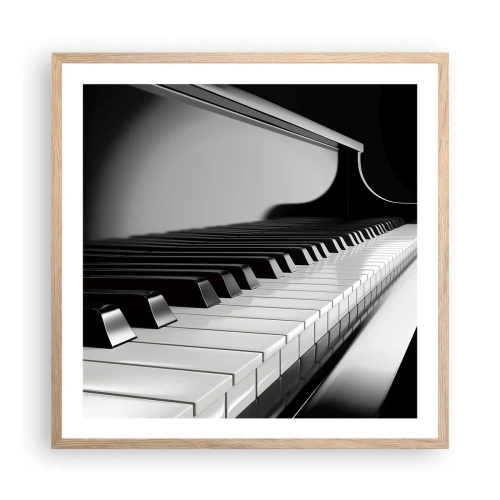 Affiche dans un chêne clair - Poster - Harmonie des formes et des couleurs - 60x60 cm