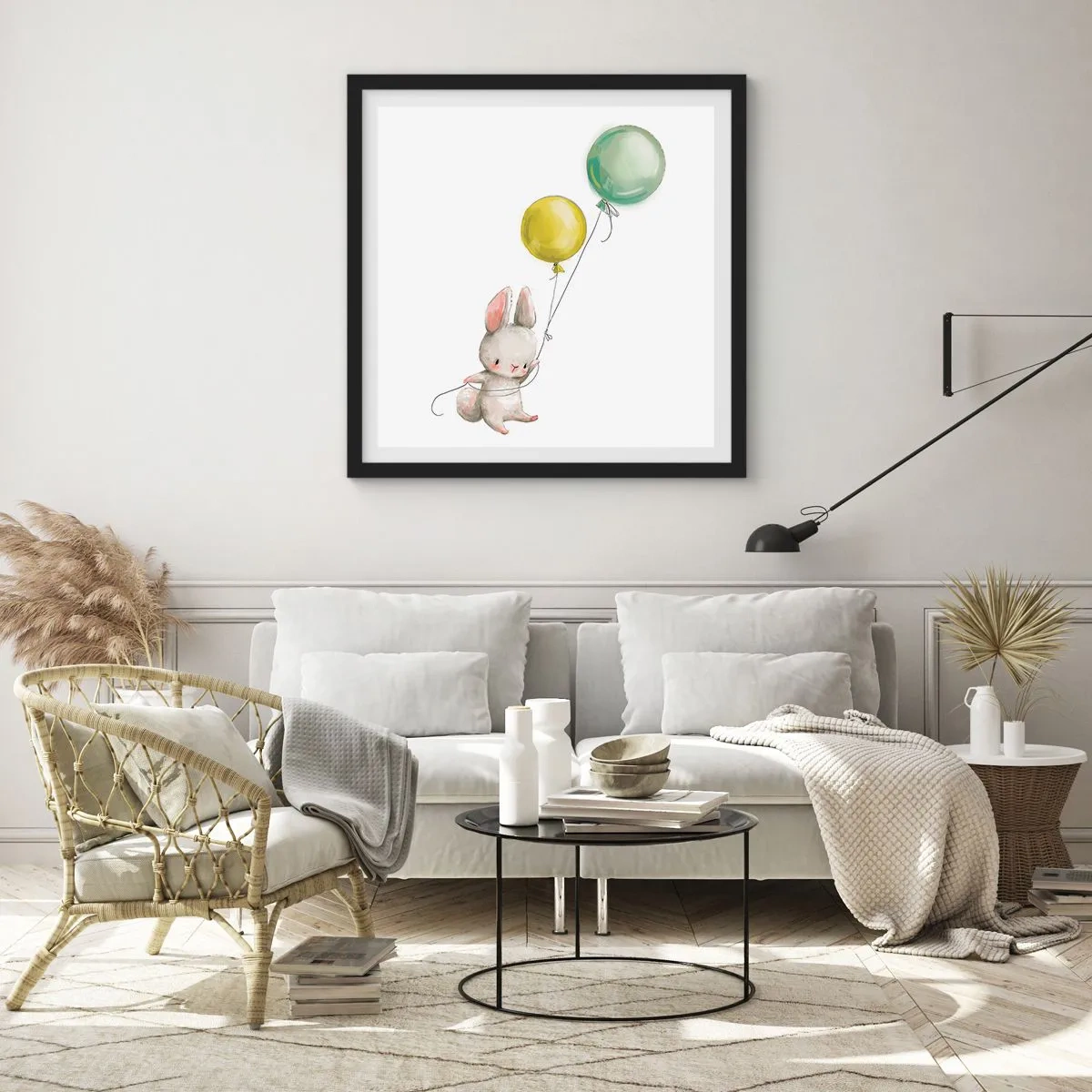 Affiche dans un cadre noir - Poster - Moi aussi je vole! - 60x60 cm