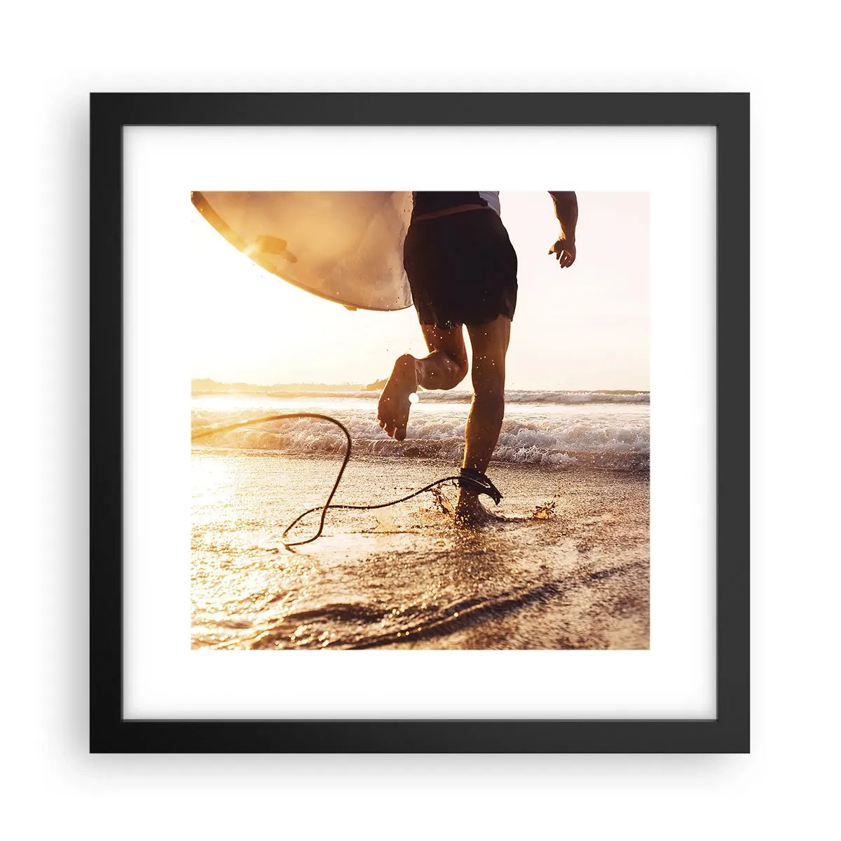 Affiche dans un cadre noir - Poster - A la rencontre des vagues - 30x30 cm