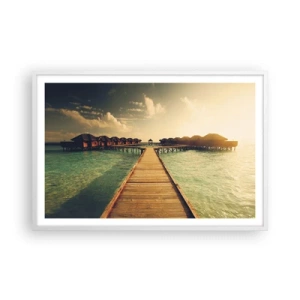 Affiche dans un cadre blanc - Poster - Invitation chaleureuse - 91x61 cm