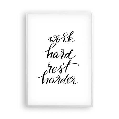 Affiche dans un cadre blanc - Poster - Équilibre de vie - 70x100 cm