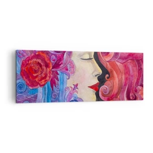 Impression sur toile - Image sur toile - Profil coloré d'une femme dans un style artistique - 140x50cm - L'Art Nouveau est toujours vivant - Décoration murale moderne pour le salon et la chambre ARTTOR