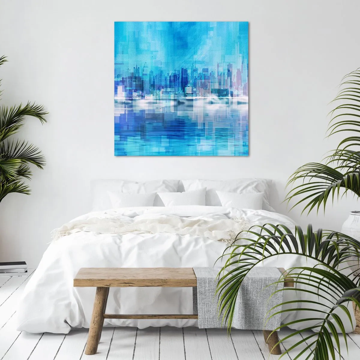Impression sur toile - Image sur toile - Noyé dans le bleu - 40x40 cm