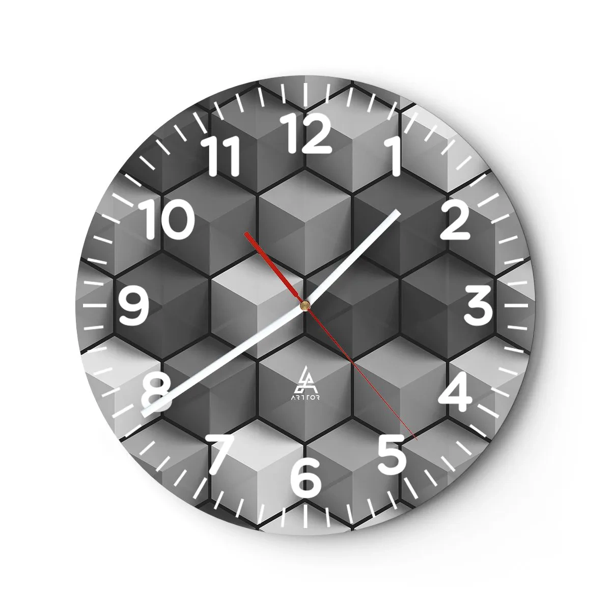 Horloge murale - Pendule murale - Puzzle cubiste - 40x40 cm