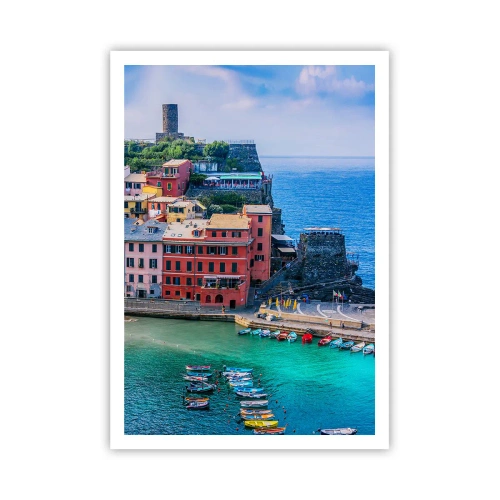Affiche - Poster - Petite ville magique de méditerranée - 70x100 cm