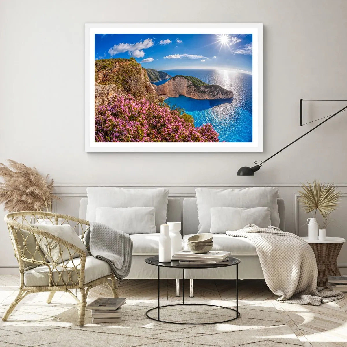 Affiche dans un cadre blanc - Poster - Mes super vacances grecques - 70x50 cm