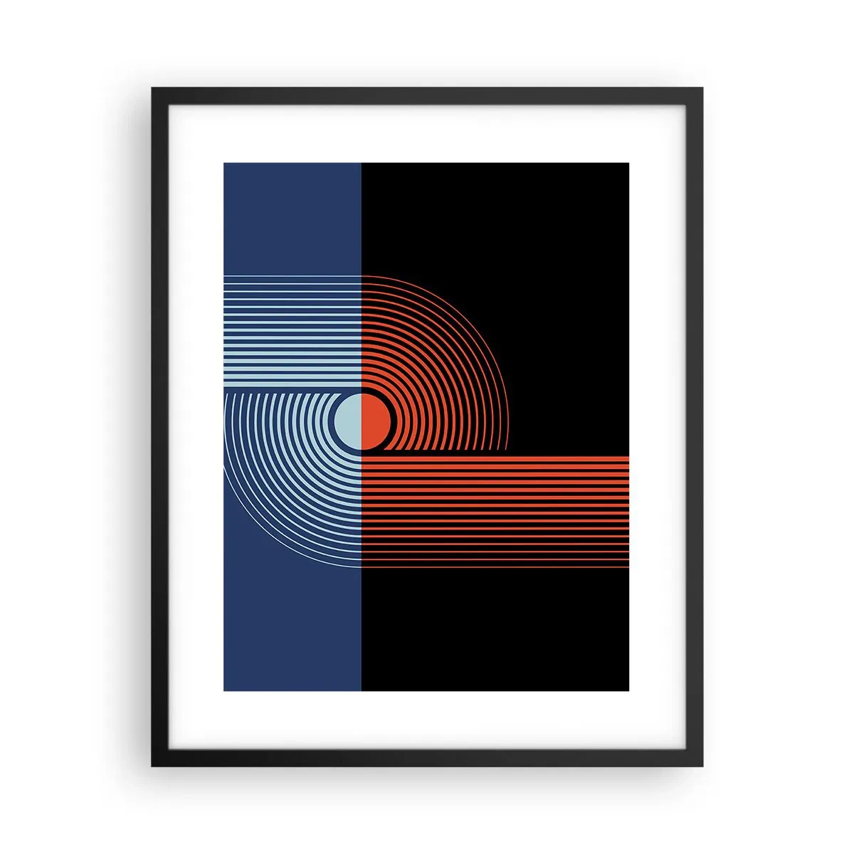Affiche dans un cadre noir - Poster - Dans une étreinte géométrique - 40x50 cm