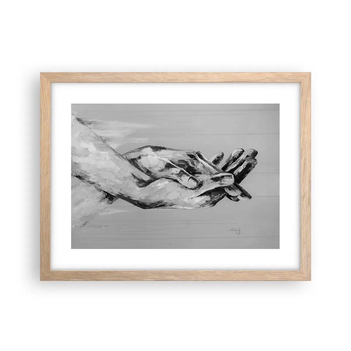 Affiche dans un chêne clair - Poster - Début... - 40x30 cm