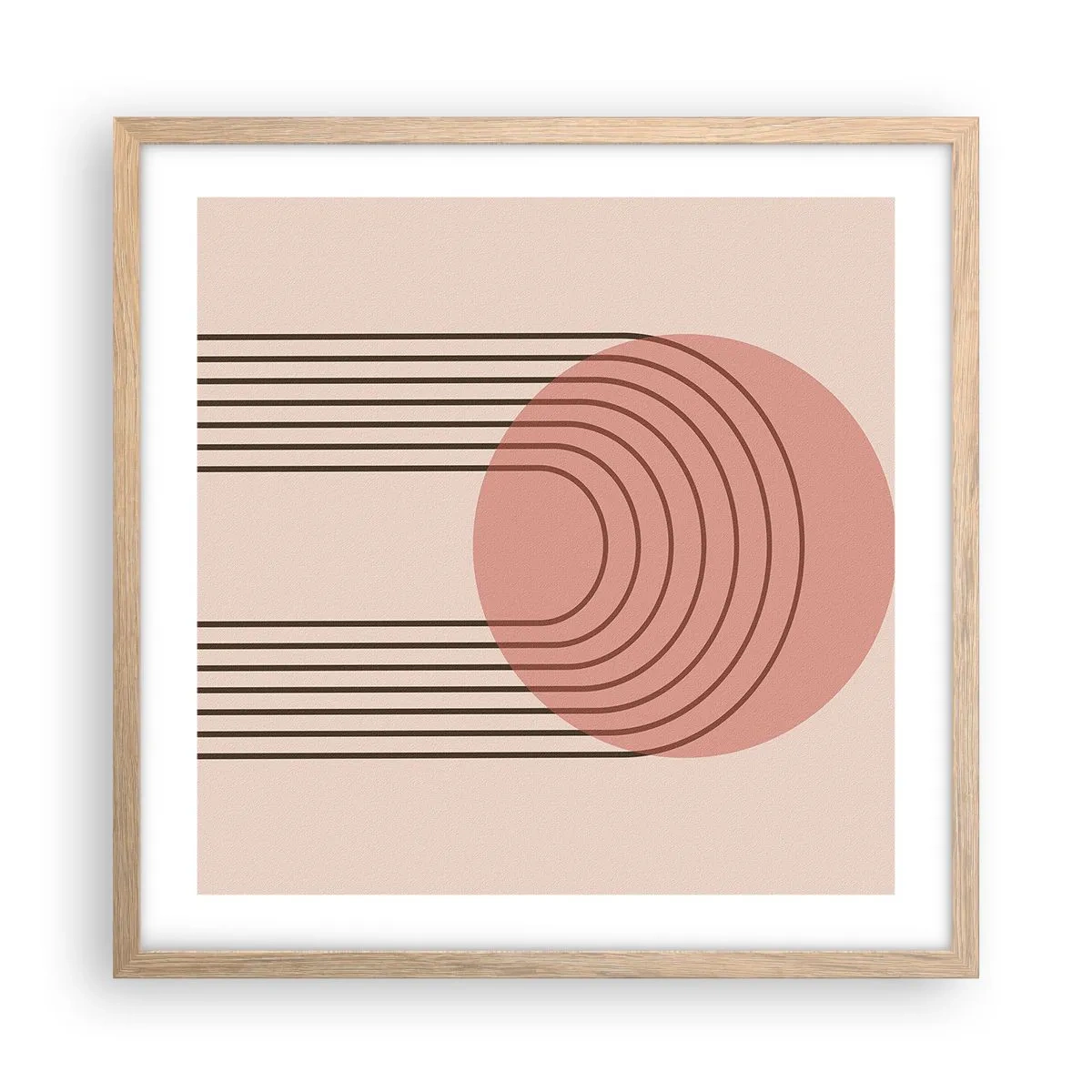 Affiche dans un chêne clair - Poster - Attraction irrésistible - 50x50 cm