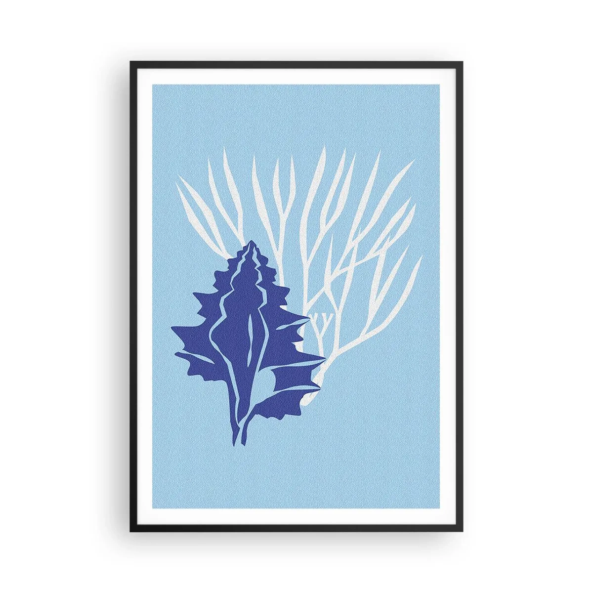 Affiche dans un cadre noir - Poster - Formes feuillues - 70x100 cm