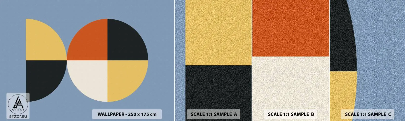 Échantillon de Papier Peint Autocollant Deluxe Sticker - Regarde et compte - Abstraction, Graphique, Art moderne - 100x30 cm