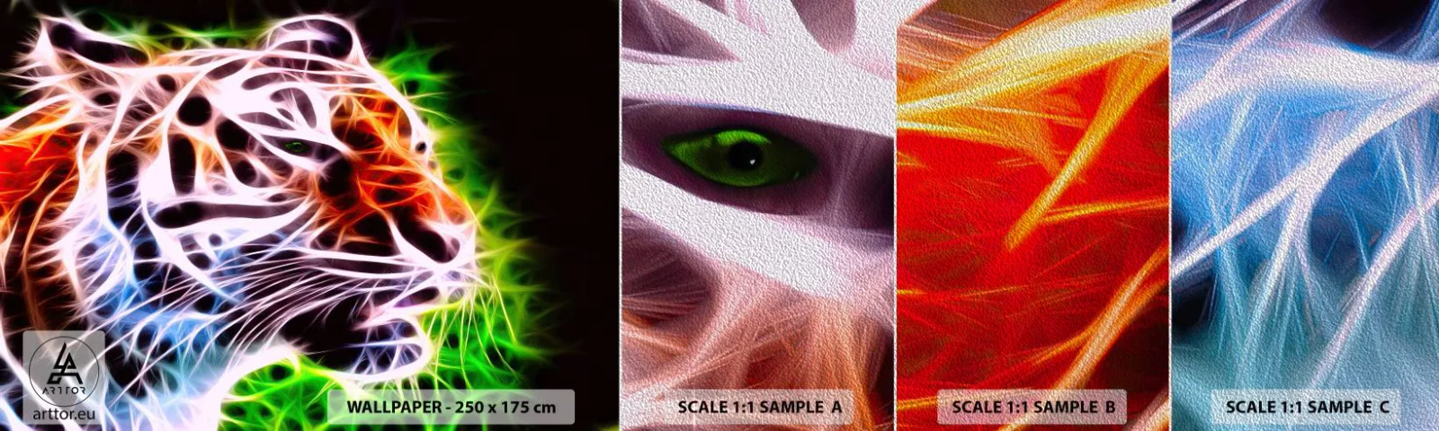 Échantillon de Papier Peint Premium Sand - L'aura dangereux - Abstraction, Animaux, Prédateur - 100x30 cm