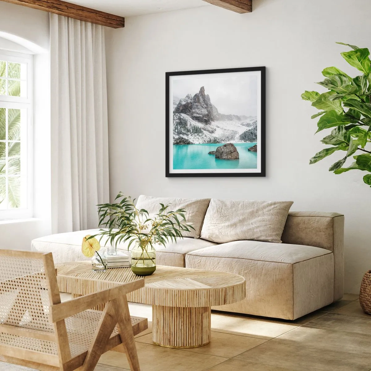 Affiche dans un cadre noir - Poster - Sur ses gardes - 50x50 cm