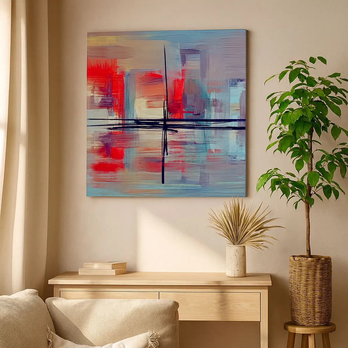 Impression sur toile - Image sur toile - Un paysage dans une dimension inconnue - 30x30 cm