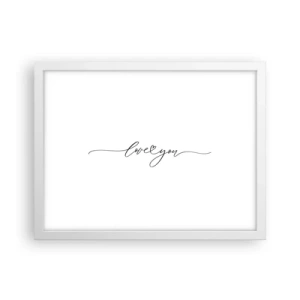 Affiche dans un cadre blanc - Poster - Noir sur blanc - 40x30 cm