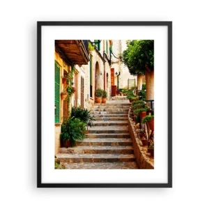 Affiche dans un cadre noir - Poster - Le charme des vacances espagnoles - 40x50 cm