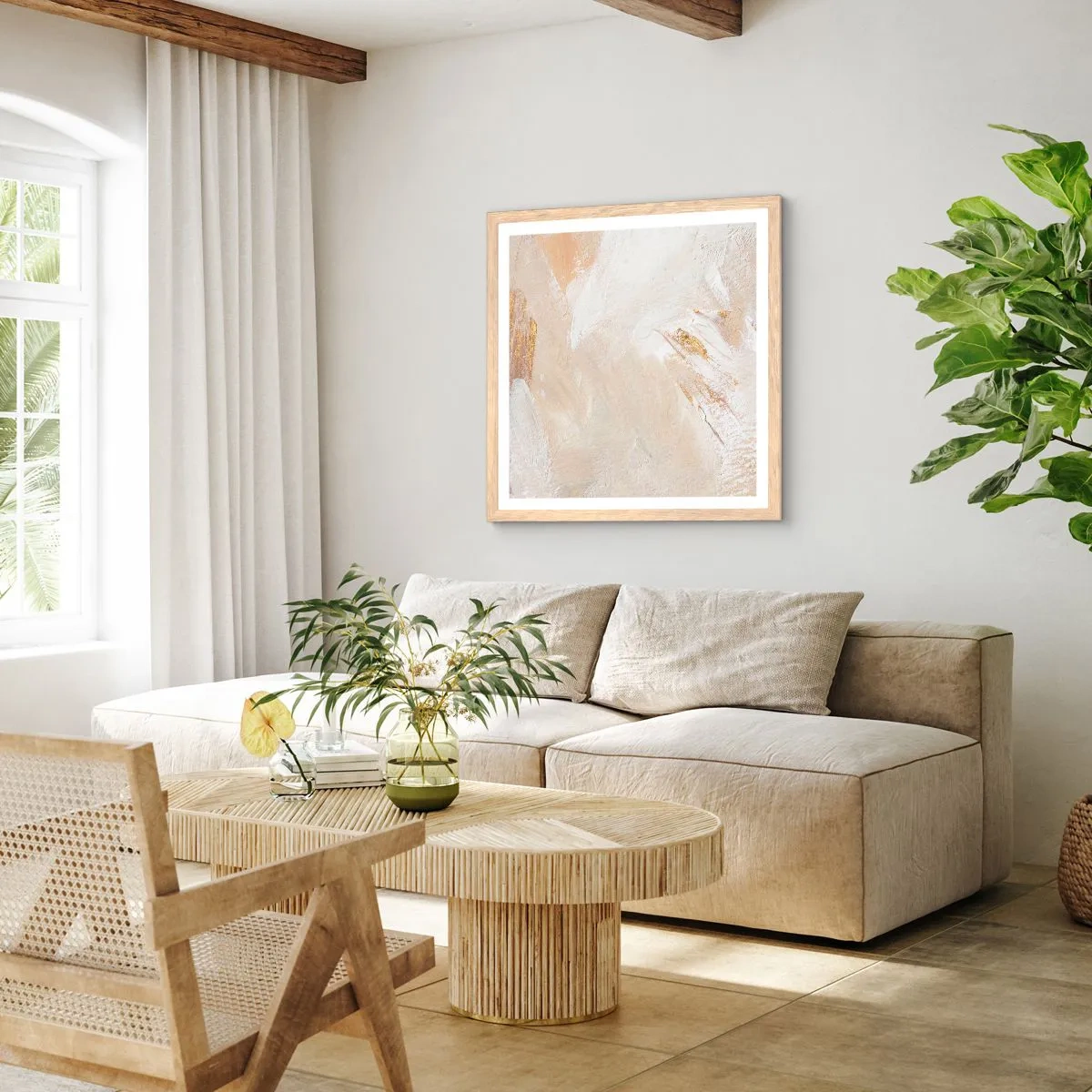 Affiche dans un chêne clair - Poster - Composition pastel - 40x40 cm