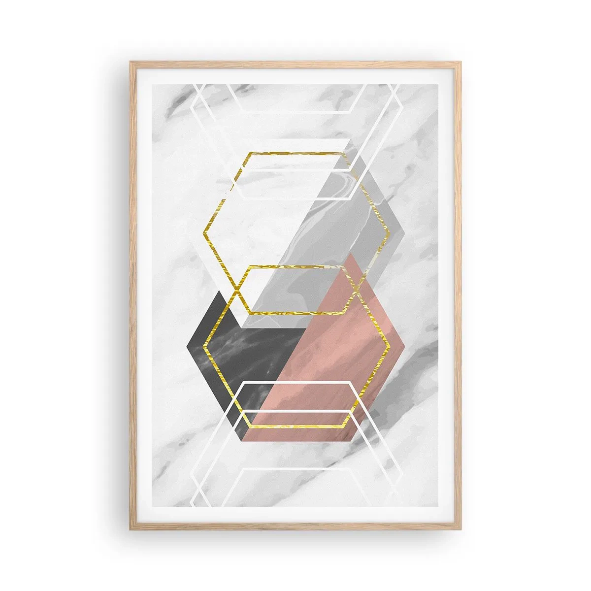 Affiche dans un chêne clair - Poster - Composition en chaîne - 70x100 cm