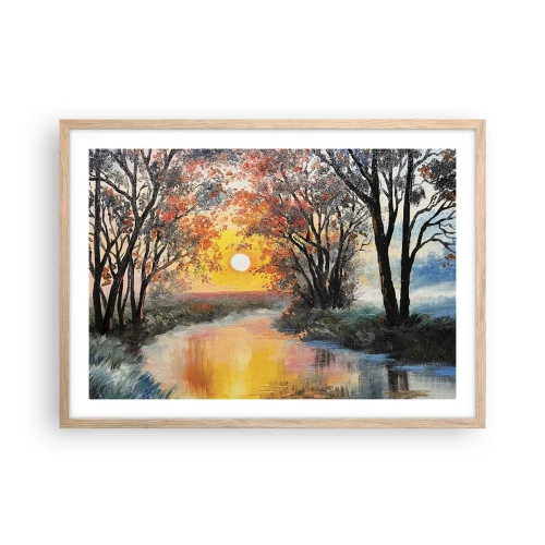 Affiche dans un chêne clair - Poster - Climats de printemps - 70x50 cm