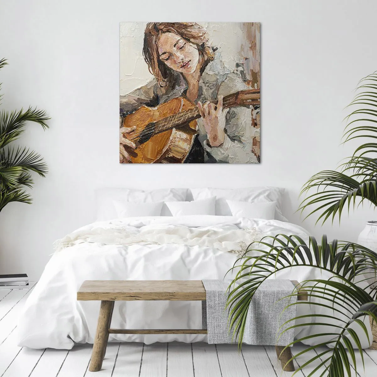 Impression sur toile - Image sur toile - Concerto pour guitare et coeur de fille - 30x30 cm