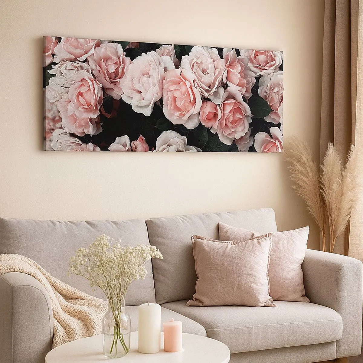 Impression sur toile - Image sur toile - Ensemble de rose - 100x40 cm