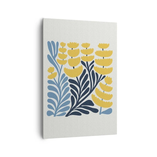 Impression sur toile - Image sur toile - Parterre de fleurs ensoleillé - 70x100 cm