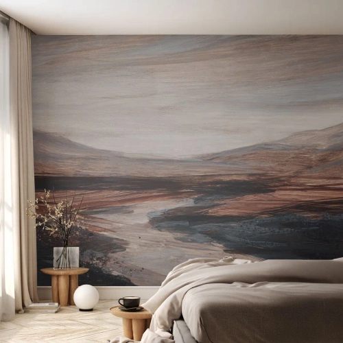 Papier Peint Autocollant Deluxe Sticker - Une vallée tranquille - Paysage, Paysage, Morceau - 300x210 cm