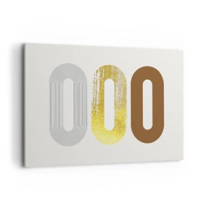Impression sur toile - Image sur toile - Motif abstrait de trois formes géométriques - 120x80cm - Ooo! - Décoration murale moderne pour le salon et la chambre ARTTOR