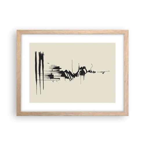 Affiche dans un chêne clair - Poster - Abstraction hâtive - 40x30 cm