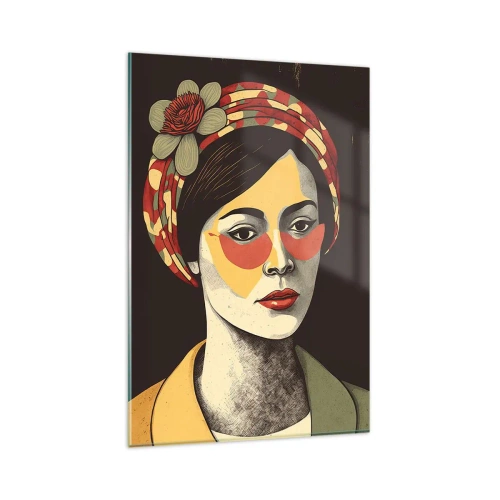 Impression sur verre - Image sur verre - Dame Corail - 80x120 cm