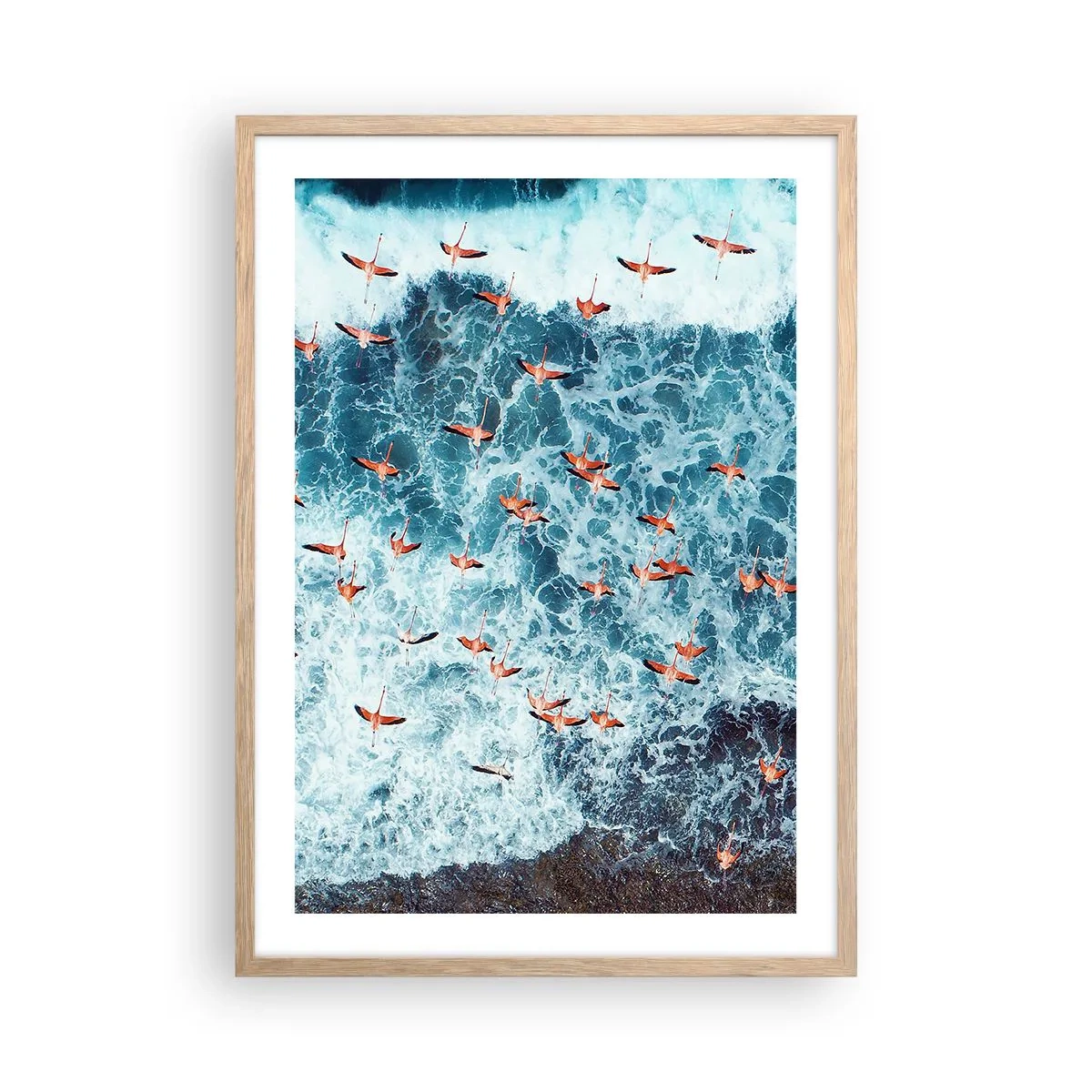 Affiche dans un chêne clair - Poster - Défilé du bord de mer - 50x70 cm